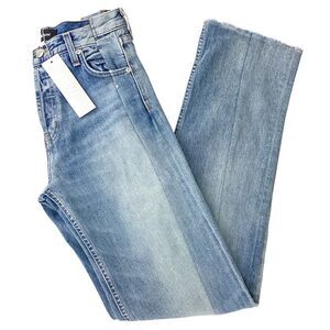 EB DENIM Size 26 NWT Spliced Denim Split Patchwork OG Reconstructed Blue Jeans